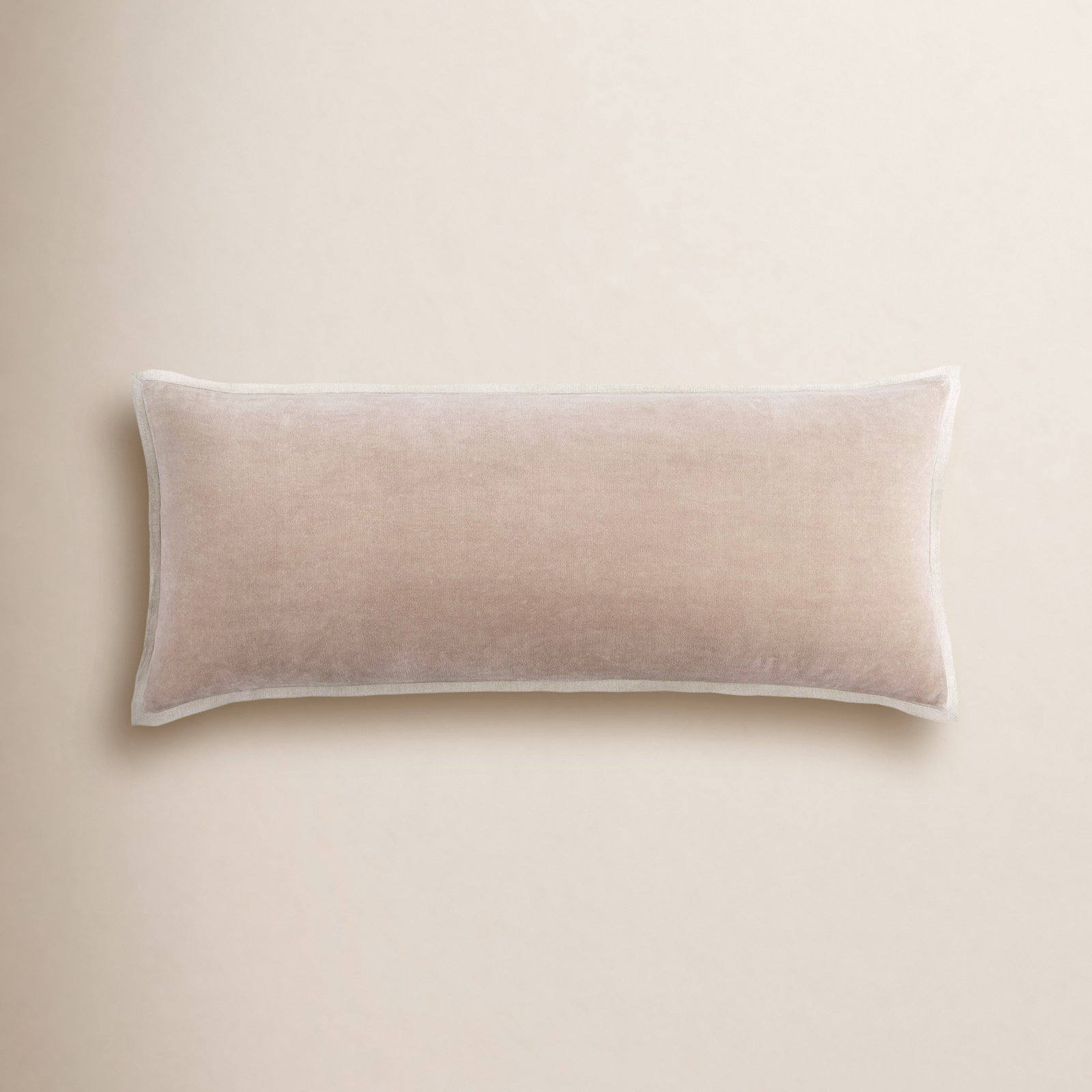 Gehry Velvet/Linen Decorative Pillow, Stone, Rectangle 16"H x 40"W, Pillow Cover Only - No Insert