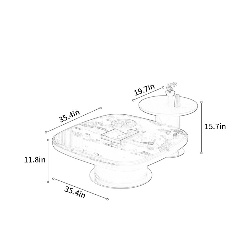 Table basse de style italien minimaliste