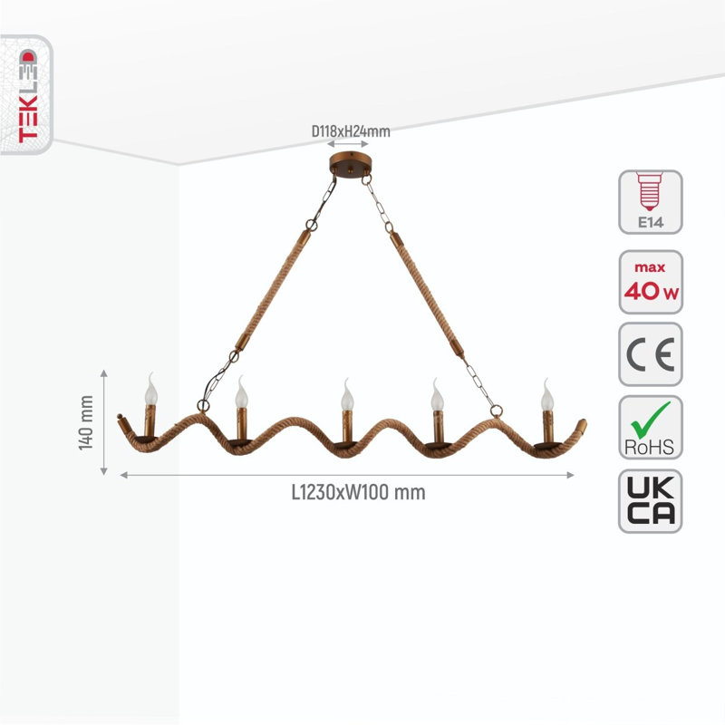 Northlakes 5 - Light Kitchen Island Chandelier