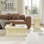 Ensemble d'appoint 35,43 "+ 15,16" table de chevet en fibre de verre robuste pour salon