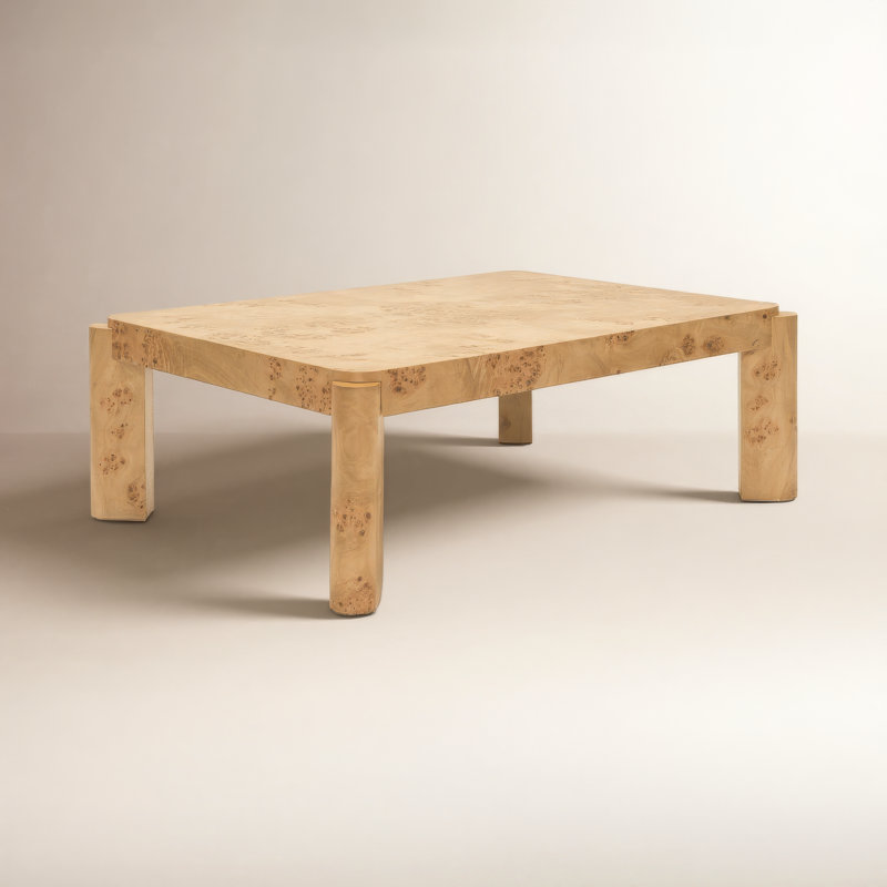Jakus 46" Burl Coffee Table, Clear Maple Burl