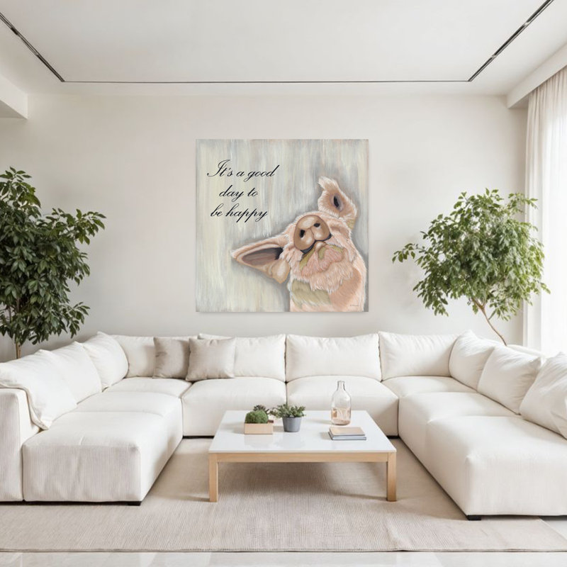 «It's Good Day To Be Happy», art contemporain fantaisiste, H 48 po x l 48 po