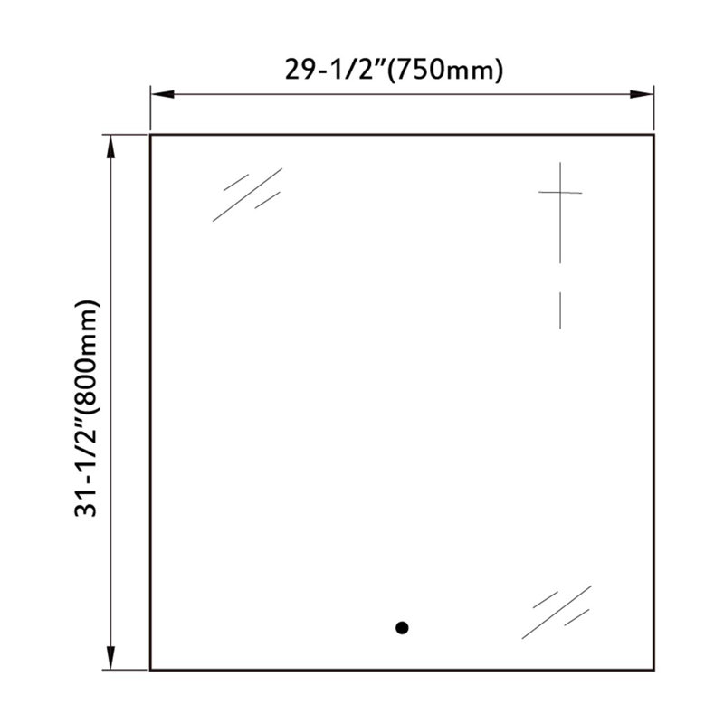 Devinn Flat Wall Mirror, 31" H x 30" W