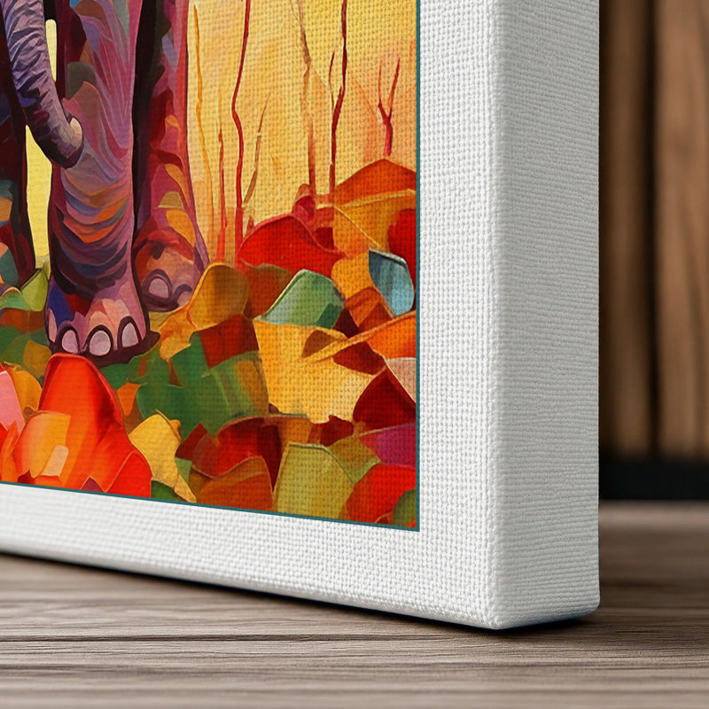 Jeweled Elephant At Sunset Boho - Print, 24x16 - 61.0 x 40.6 cm, White Border