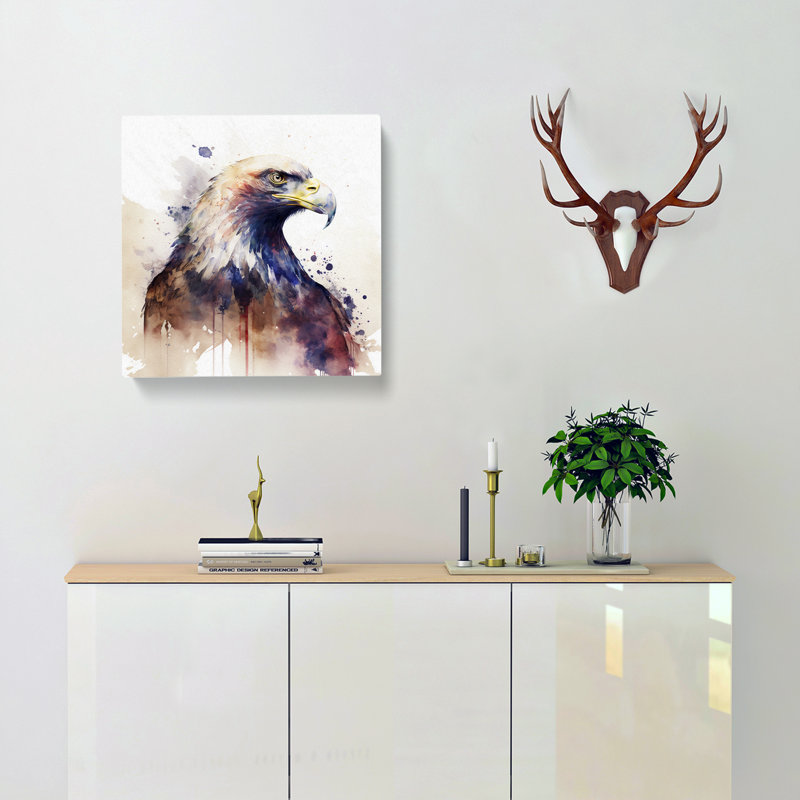 Eagle Watercolour - Print, 50cm H x 50cm W x 3cm D