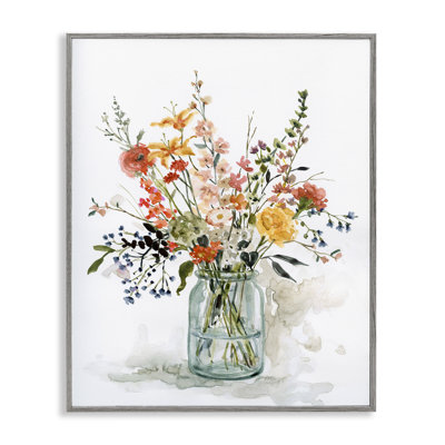 Warm Summer Meadow Floral Bouquet Still Life Painting By Carol Robinson