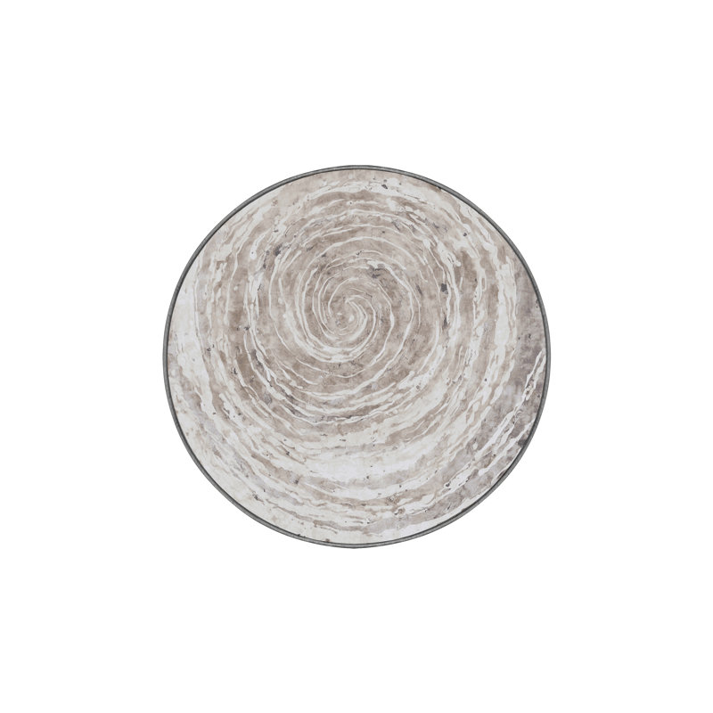 Machine Washable Gray Area Rug, Round 4'