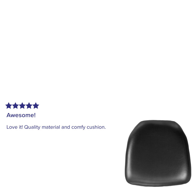 Black Vinyl Chiavari Chair Cushion with Firm Support