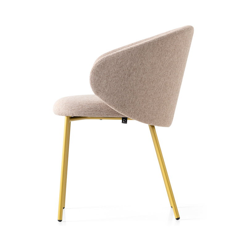 Tuka Upholstered Armchair with Metal Frame, Matte Black, Taupe