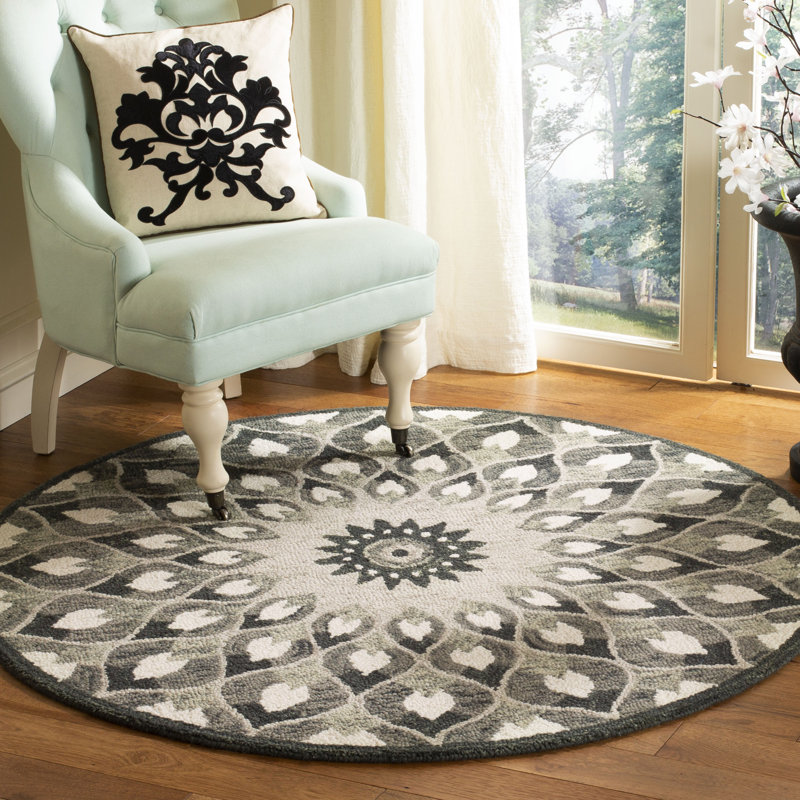 Tapis oriental Swind en laine et coton, tuftÃ© Ã  la main, Rond 6 pi