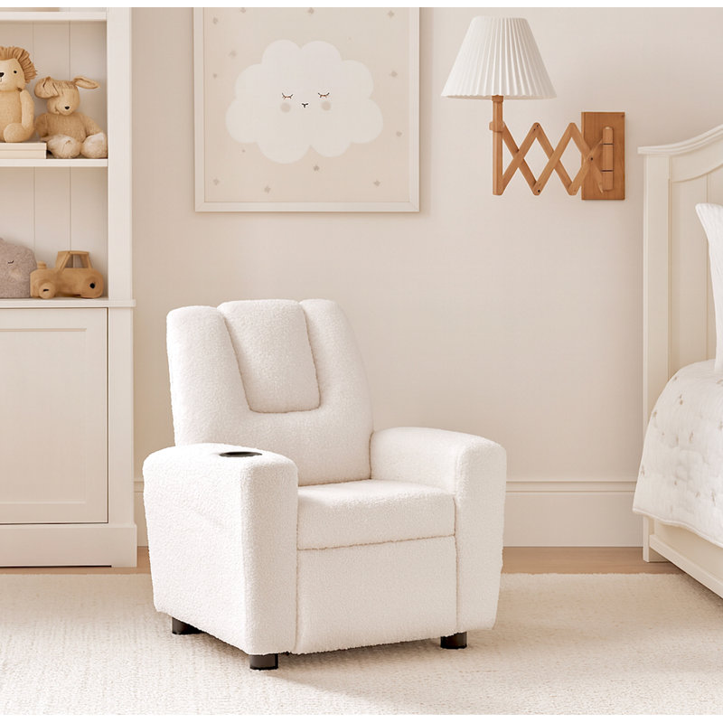 Chase Kids Recliner Wooly White, White