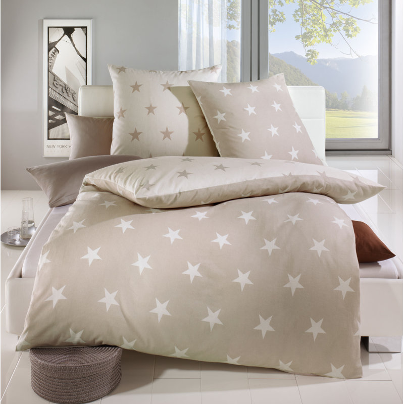 Kaeppel Kleine Nachtmusik Abstract Duvet Cover Set with Pillowcases, 200 x 220cm Duvet Cover + 2 Pillowcases, Brown