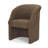 Curtis Brown Fabric Barrelback Half-Moon Base Dining Armchair-2058209187