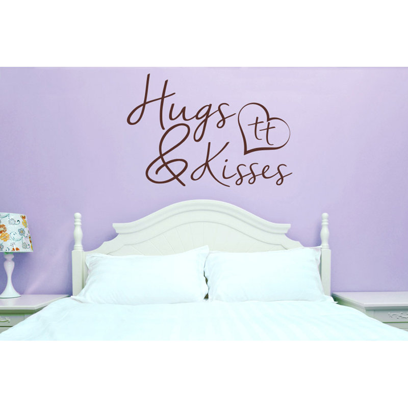 Hugs and Kisses Wall Sticker, Large, Brown