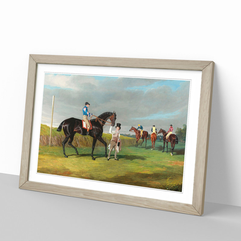 Horse Racing by John Frederick Herring - Picture Frame Painting, 36cm H x 48cm W x 2cm D, Oak Framed