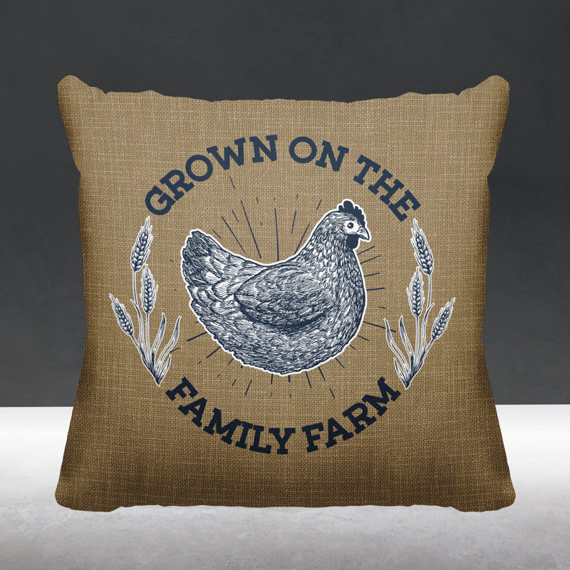 Coussin intérieur / extérieur Rusty Farm House, Beige, L 15 po x H 15 po