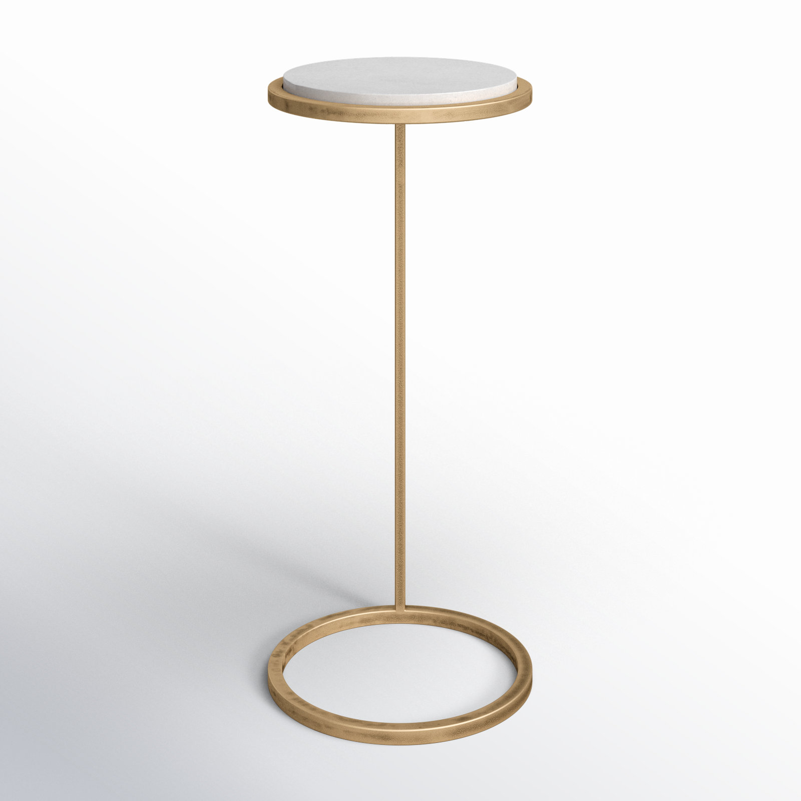 Cinna End Table, White Top/Gold Base