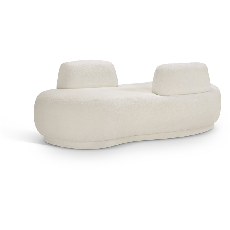 Chaise longue / causeuse Argyle, Tissu crème en fausse peau de mouton