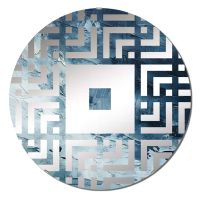 White And Blue Abstract Element Fight II - Square Wall Mirror