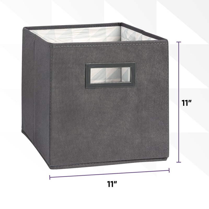 Collapsible Fabric Organizing Bin, Foldable Space Saver Storage Solution, Black Colour, Pack of 1, by Superio, Grey