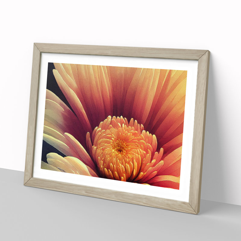 Dramatic Flower - Single Picture Frame Print, Oak Framed, 34cm H x 46cm W x 2cm D