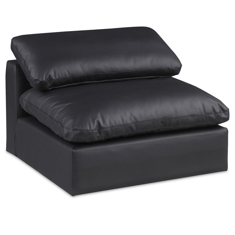 Fauteuil l 40 po, Cuir végétalien noir