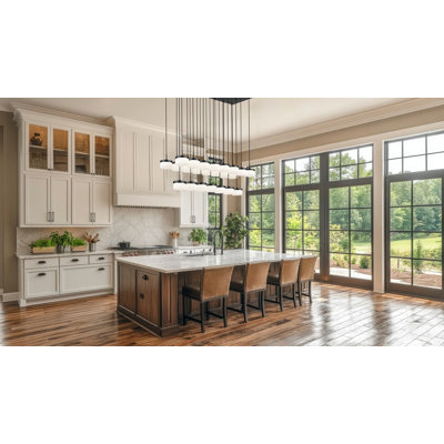 Lustre linéaire noir mat 23 lumières