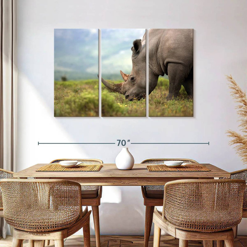 Brampt Endangered Rhinoceros, 36" H x 57" W