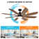 Jaysleen 60" Farmhouse Large Windmill Ceiling Fan with Light and Remote