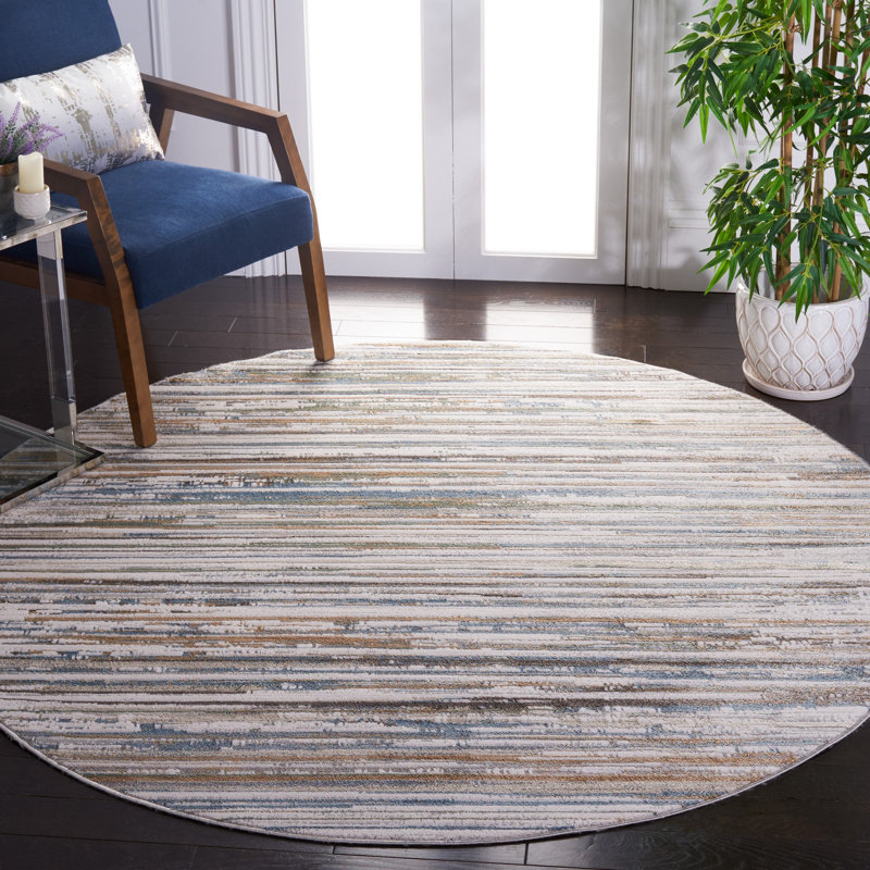 Bel Air Performance Abstract Rug, Round 6'7"