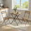 Ensemble bistro de patio 3 pièces, ensemble de table pliante d'extérieur et chaises pour 2, ensemble de mobilier de patio à cadre en métal pour balcon, cour et jardin