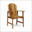 Chaises de salle à manger Adirondack en bois d'acacia (ensemble de 2), finition naturelle