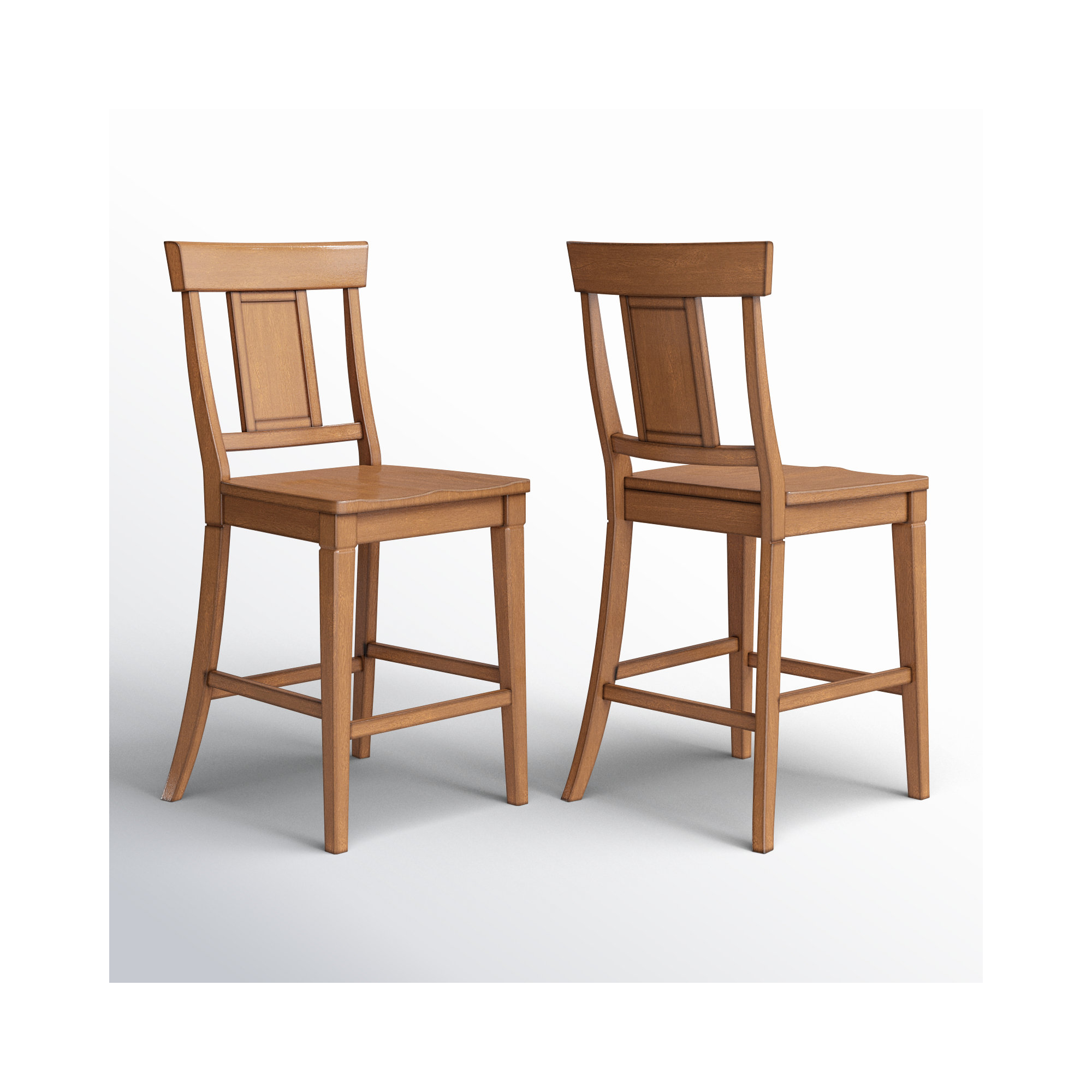 Fortville Solid Wood Counter/Bar Stool, Oak, Counter Stool (24.21" Seat Height)