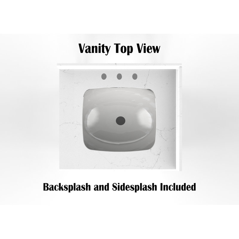 Chrisna 25'' Single Bathroom Vanity with Quartz Top, White