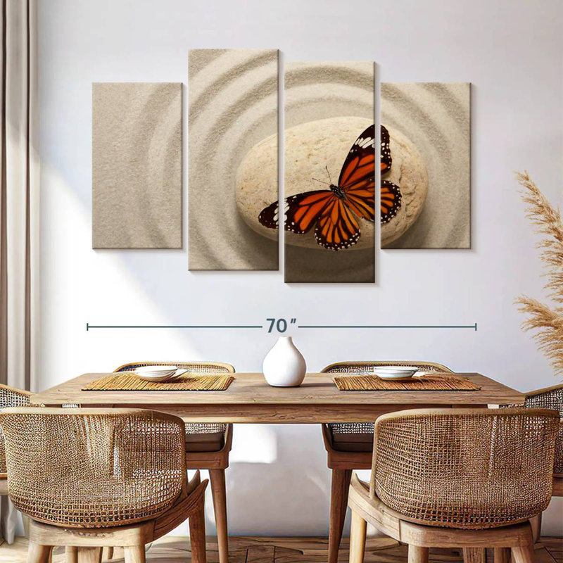 Zen Orange Butterfly, 42" H x 68" W