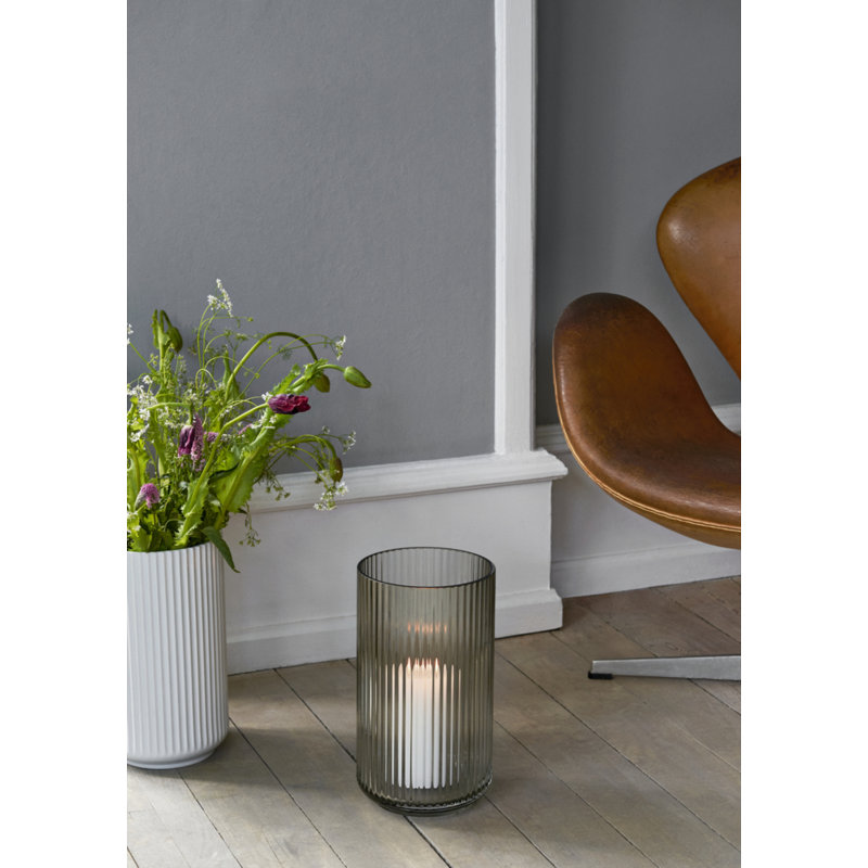 Handmade Glass Table Vase, 15" H x 8.3" W x 8.3" D, White