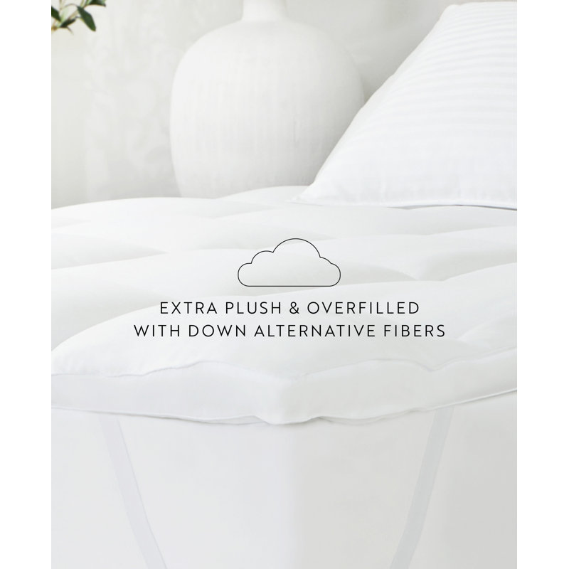 King White Down Alternative Pillow Top Mattress Pad