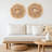 18.5" Rustic Round Wooden Wall Art Decorfor Living Room or Bedroom- Set of 2