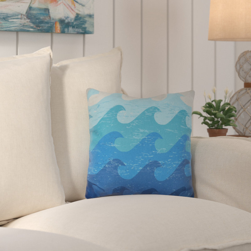 Outdoor Square Pillow Cover & Insert, Blue