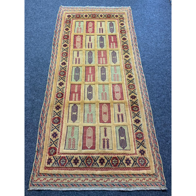 Tapis de couloir rétro 2,12 pi x 6,3 pi, tapis en laine fait à la main afghane, tapis en kilim tribal, tapis Kilim Herati Barjasta nokar, chemin de couloir