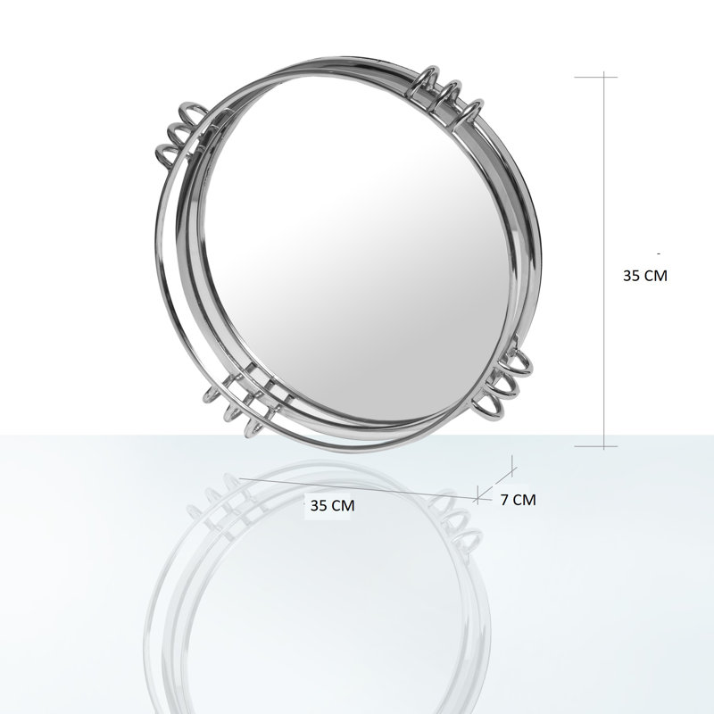 Clint Metal Tray for Living Room Furniture & Dining Room, Mirrored Tray for Décor, 7cm H x 35cm W x 35cm D