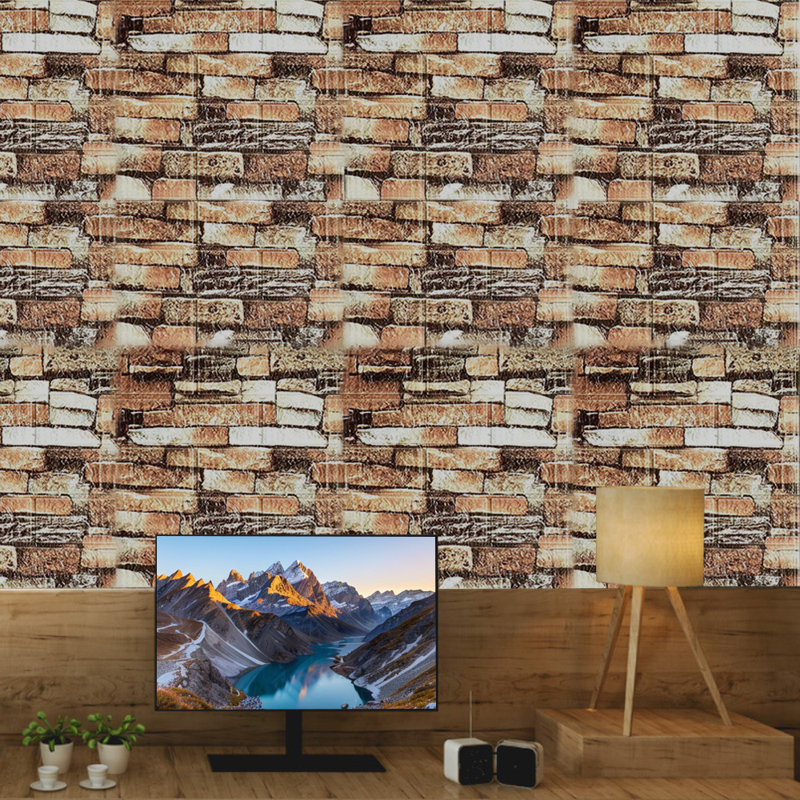 40 autocollants de carrelage mural effet marbre 40 pièces Papier peint imperméable, Jaune