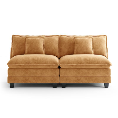 Canapé modulaire rembourré en L en chenille de 76,8 po avec repose-pieds Mandurah