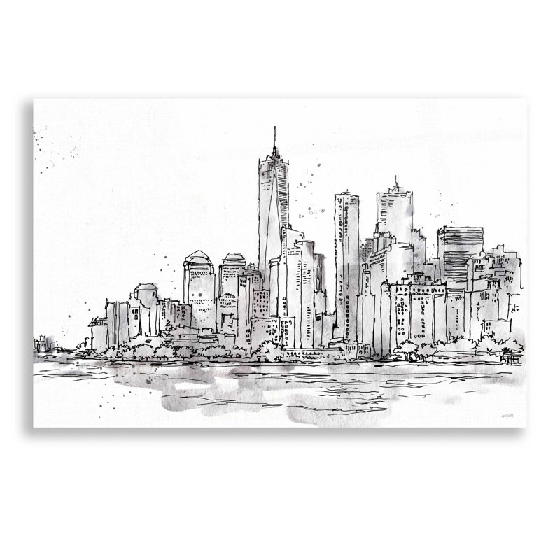 «Skyline Sketches I» par Anne Tavoletti - impression sans cadre, H 12 po x l 16 po x P 0,13 po