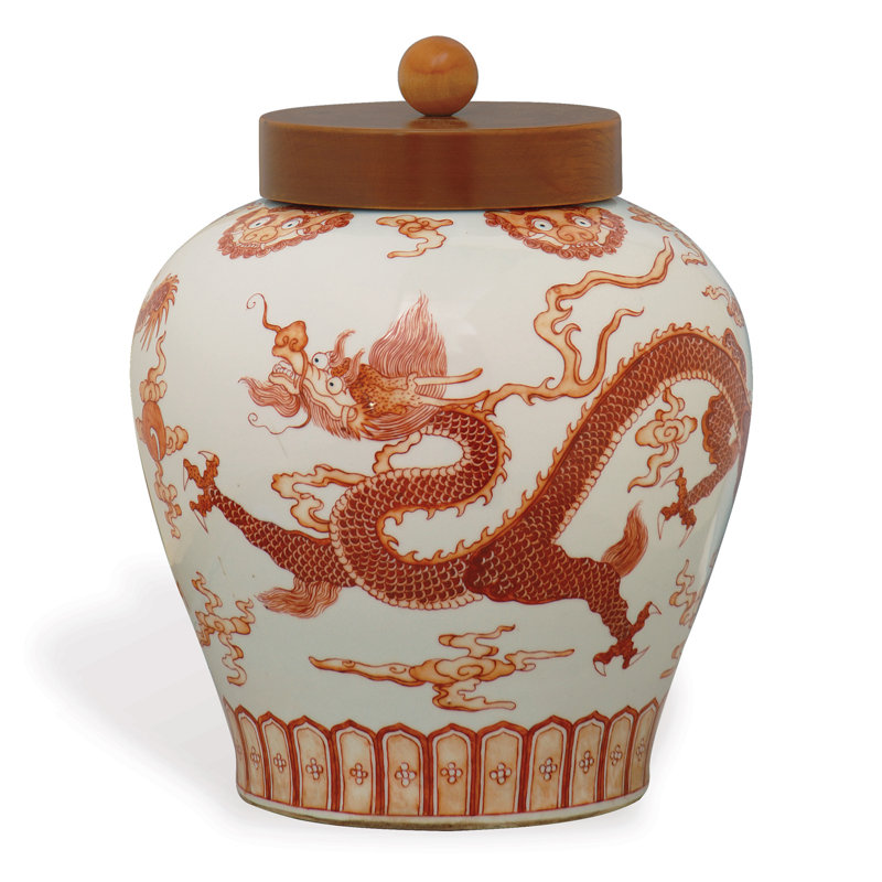 Pot en porcelaine brun 15 po