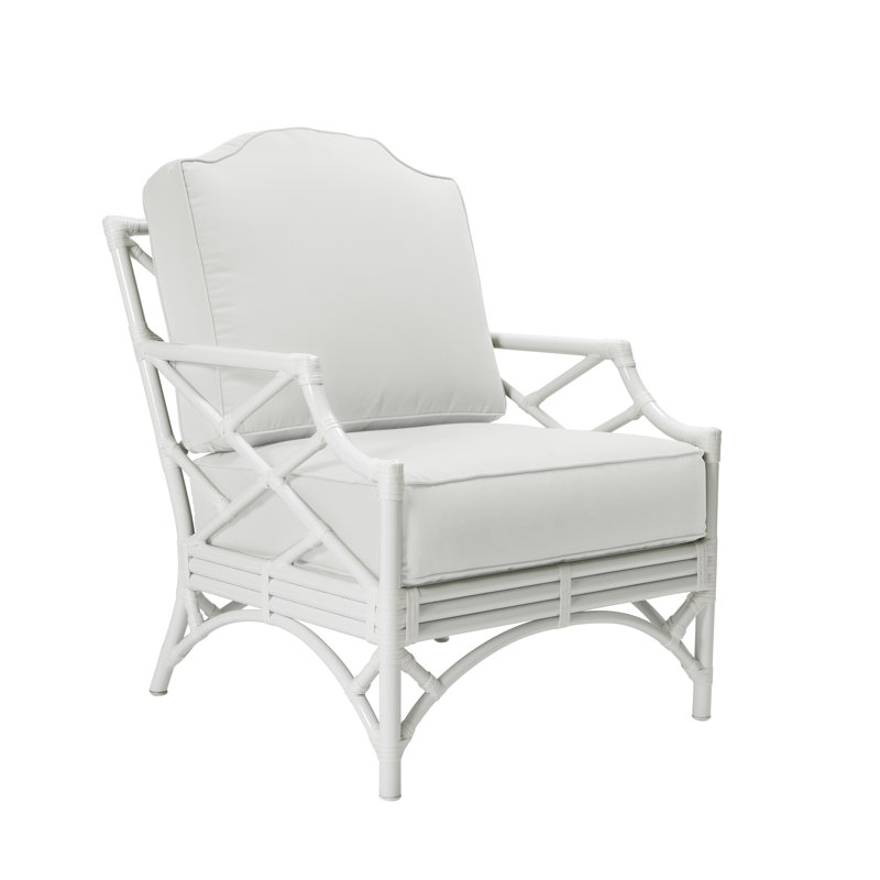 Chippendale Outdoor Lounge Chair, White Sunbrella®