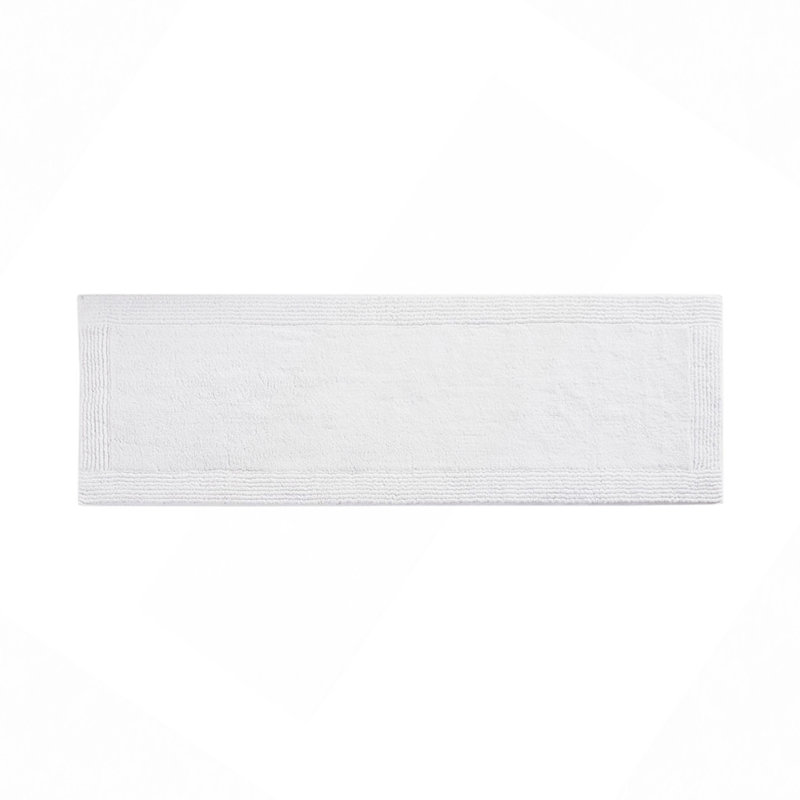 100% Cotton Tufted 3000 GSM Reversible Bath Rug 24X72", White, Single - 72" L x 24" W