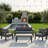 All-Weather 4-Piece Modern Metal Patio Furniture Set,  5-Seat Conversation Sofa With Thick Gray Cushions & Gray Frame And Coffee Table-1340101346