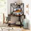 Space-Saving Corner Computer Desk With With Hutch And Keyboard Tray