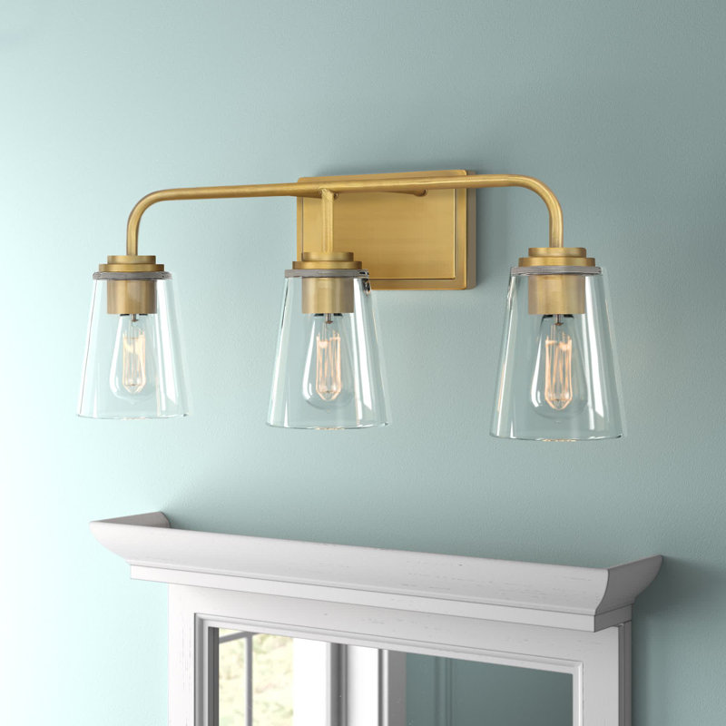 Hammes 3-Light Dimmable Vanity Light in Natural Brass, Natural Brass